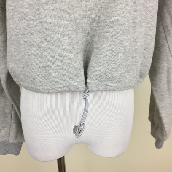 ACOA Gray Pink Green 'HIGH MAINTENANCE' Print Drawstring Hem Cropped Shirt - Picture 12 of 14